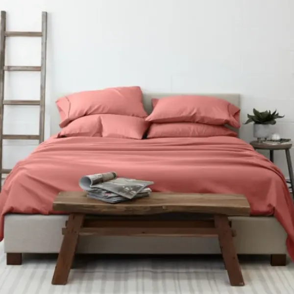 Bed Sheets-Kirkland's Home Clay Solid 6-Pc. Queen Sheet Set Orange