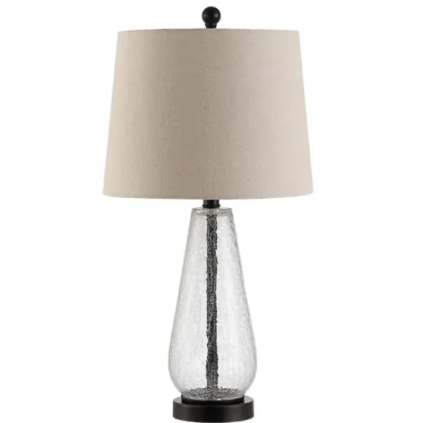 Table Lamps-Kirkland's Home Clear Crackle Glass Bronze Center Table Lamp Tan