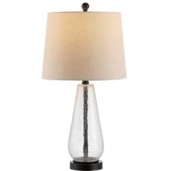 Table Lamps-Kirkland's Home Clear Crackle Glass Bronze Center Table Lamp Tan