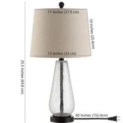 Table Lamps-Kirkland's Home Clear Crackle Glass Bronze Center Table Lamp Tan