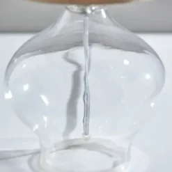 Table Lamps-Kirkland's Home Clear Glass And Rat Shade Table Lamp, 23 In. Tan