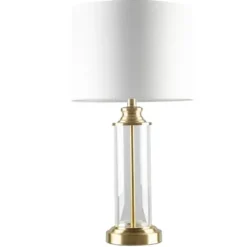Table Lamps-Kirkland's Home Clear Glass Base Gold Table Lamps, Set Of 2 White