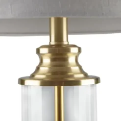 Table Lamps-Kirkland's Home Clear Glass Base Gold Table Lamps, Set Of 2 White