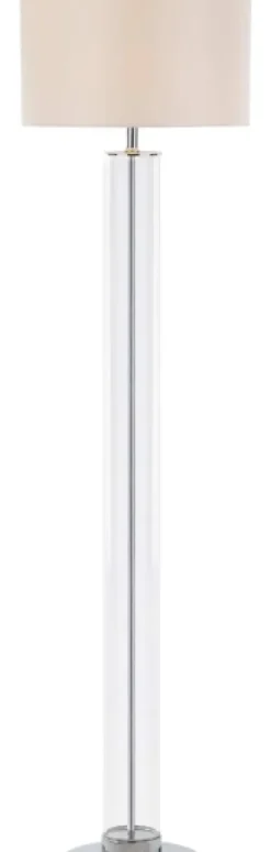 Floor Lamps-Kirkland's Home Clear Glass Demi Floor Lamp Ivory