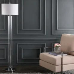 Floor Lamps-Kirkland's Home Clear Glass Demi Floor Lamp Ivory