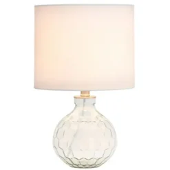 Table Lamps-Kirkland's Home Clear Glass Honeycomb Table Lamp White