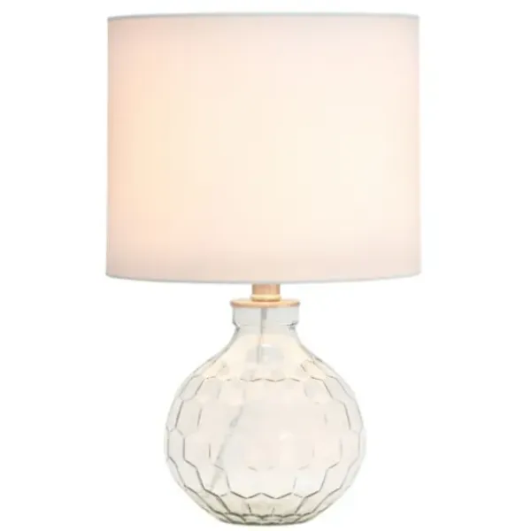 Table Lamps-Kirkland's Home Clear Glass Honeycomb Table Lamp White