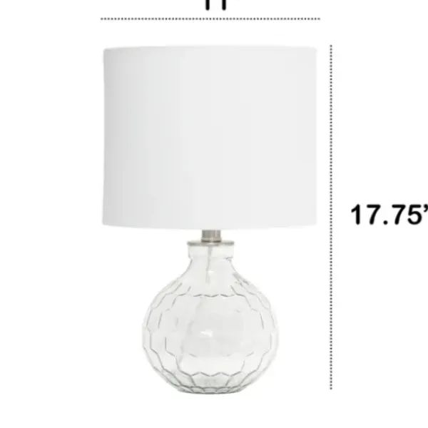 Table Lamps-Kirkland's Home Clear Glass Honeycomb Table Lamp White