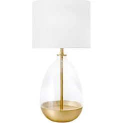 Table Lamps-Kirkland's Home Clear Gold Dipped Glass Table Lamp White