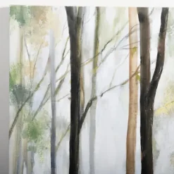 Canvas Art-Kirkland's Home Clearing Forest Scenery Canvas Art Print Green/Brown/Gray
