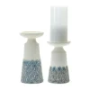 Candle Holders-Kirkland's Home Coastal Scalloped Candle Holders, Set Of 2 White/Blue