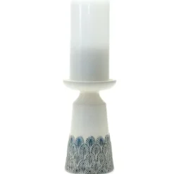 Candle Holders-Kirkland's Home Coastal Scalloped Candle Holders, Set Of 2 White/Blue