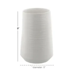 Vases-Kirkland's Home Coastal Scalloped Vases, Set Of 3 White/Blue