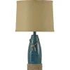 Table Lamps-Kirkland's Home Coastal Sea Blue Table Lamp Tan
