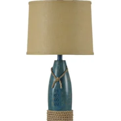 Table Lamps-Kirkland's Home Coastal Sea Blue Table Lamp Tan