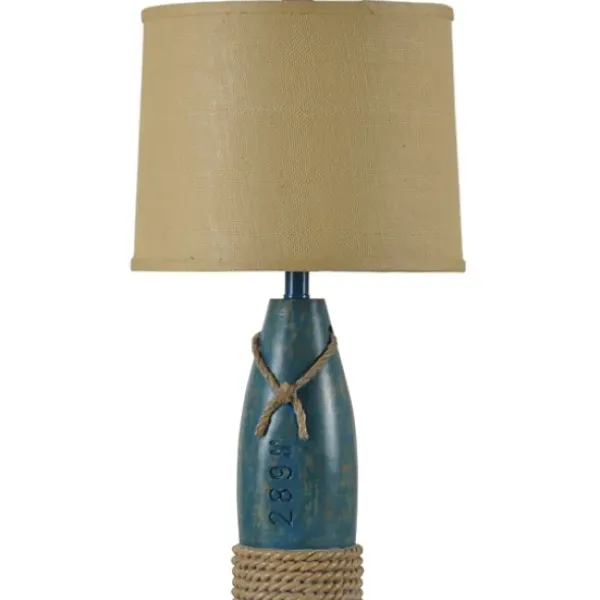 Table Lamps-Kirkland's Home Coastal Sea Blue Table Lamp Tan