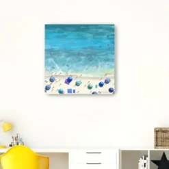 Canvas Art-Kirkland's Home Cobalt Aerial Beach Canvas Art Print Blue/Ivory/Multi