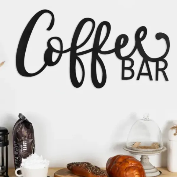 Wall Quotes & Signs-Kirkland's Home Coffee Bar Script Wall Plaque Black