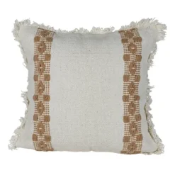 Pillows-Kirkland's Home Coffee Brown Textured Stripe Throw Pillow White/Brown