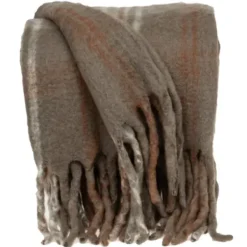Blankets & Throws-Kirkland's Home Coffee Hand Loomed Throw With Tassels Brown