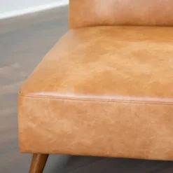 Accent Chairs-Kirkland's Home Cognac Faux Leather Accent Chair Tan