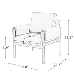 Accent Chairs-Kirkland's Home Cognac Faux Leather And Wood Accent Chair Tan
