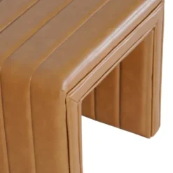 Benches & Ottomans-Kirkland's Home Cognac Leather Arch Ottoman Brown