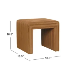 Benches & Ottomans-Kirkland's Home Cognac Leather Arch Ottoman Brown