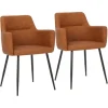 Dining Chairs-Kirkland's Home Cognac Vegan Leather Dining Chairs, Set Of 2 Brown