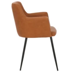 Dining Chairs-Kirkland's Home Cognac Vegan Leather Dining Chairs, Set Of 2 Brown