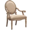 Accent Chairs-Kirkland's Home Coley Beige Linen Armchair Tan
