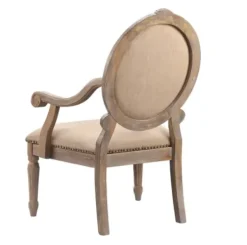 Accent Chairs-Kirkland's Home Coley Beige Linen Armchair Tan