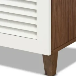 Entryway Furniture-Kirkland's Home Collier Two-Tone Drawer Shoe Storage Cabinet White/Brown