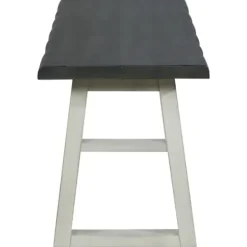 Benches & Ottomans-Kirkland's Home Collins And White Two-Tone Wood Bench Gray