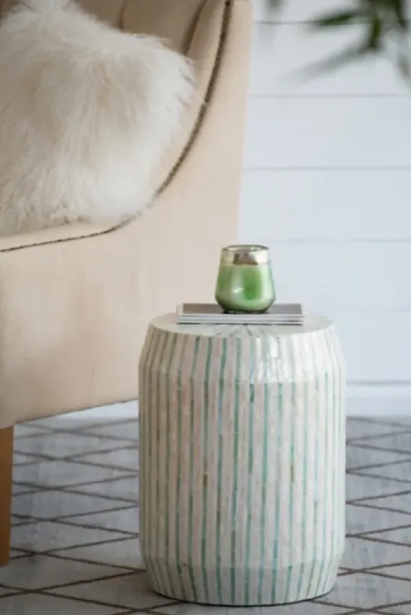 Accent & End Tables-Kirkland's Home Color Capiz Shell Accent Table Multi