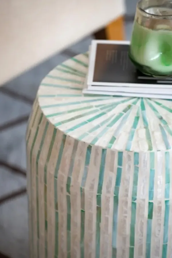 Accent & End Tables-Kirkland's Home Color Capiz Shell Accent Table Multi