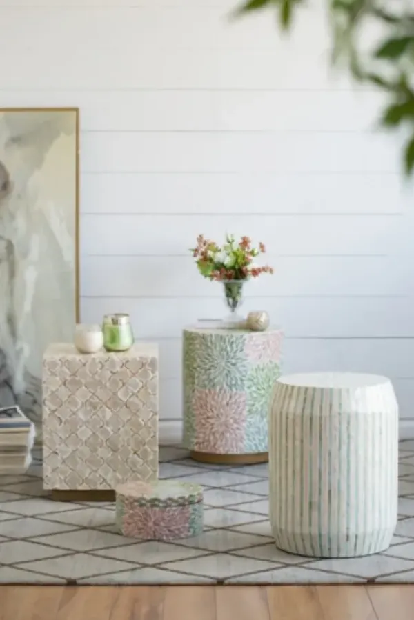 Accent & End Tables-Kirkland's Home Color Capiz Shell Accent Table Multi