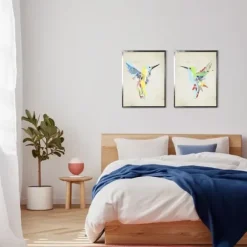 Framed Art-Kirkland's Home Color Watercolor Hummingbird Framed Art Print Multi