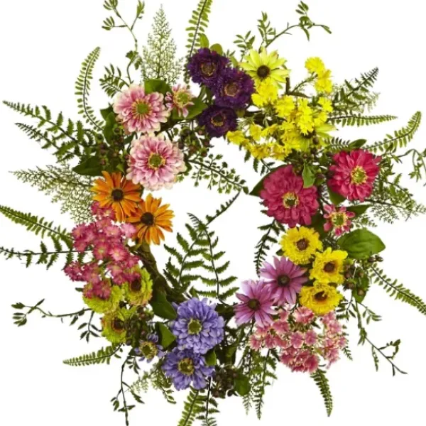 Wreaths-Kirkland's Home Colorful Mixed Floral Wreath Multi