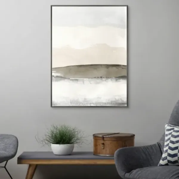 Canvas Art-Kirkland's Home Common Ground Ii Framed Canvas Art Print Tan