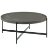 Coffee Tables-Kirkland's Home Concrete Round Tray Top Coffee Table Gray/Black