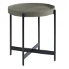 Accent & End Tables-Kirkland's Home Concrete Round Tray Top Side Table Gray