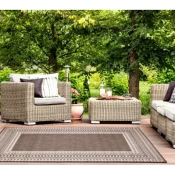 Outdoor Rugs-Kirkland's Home Connected Diamond Outdoor Area Rug, 8X10 Gray
