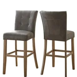 Bar Stools & Counter Height Stools-Kirkland's Home Connor Tufted Bar Stools, Set Of 2 Gray