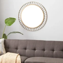 Decorative Mirrors-Kirkland's Home Contemporary Gold Frame With Beads Mirror