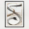 Framed Art-Kirkland's Home Contemporary Neutral Ribbons Framed Art Print White/Black/Gold
