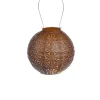 Outdoor Lighting-Kirkland's Home Copper Sashiko Round Hanging Led Outdoor Lantern Brown