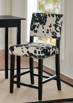 Bar Stools & Counter Height Stools-Kirkland's Home Cora Udder Madness Counter Stool Black