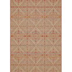 Outdoor Rugs-Kirkland's Home Coral Diamond Indoor/Outdoor Area Rug, 5X7 Orange