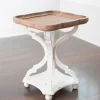 Accent & End Tables-Kirkland's Home Corina Scalloped Accent Table Tan/White